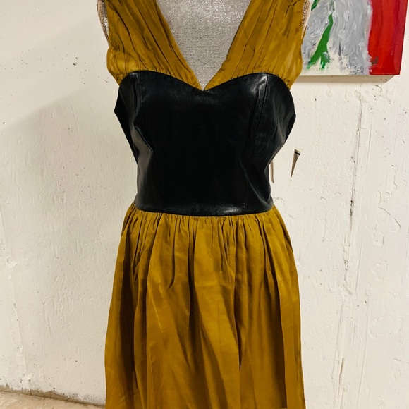 One of a kind chiffon leather dress. - Picture 6 of 6